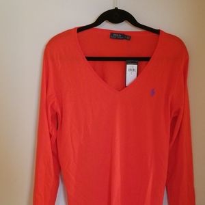 Orange Polo Long sleeve Tee